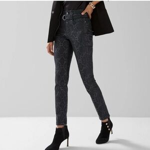 White House Black Market Black Snake Print Skinny Jeans